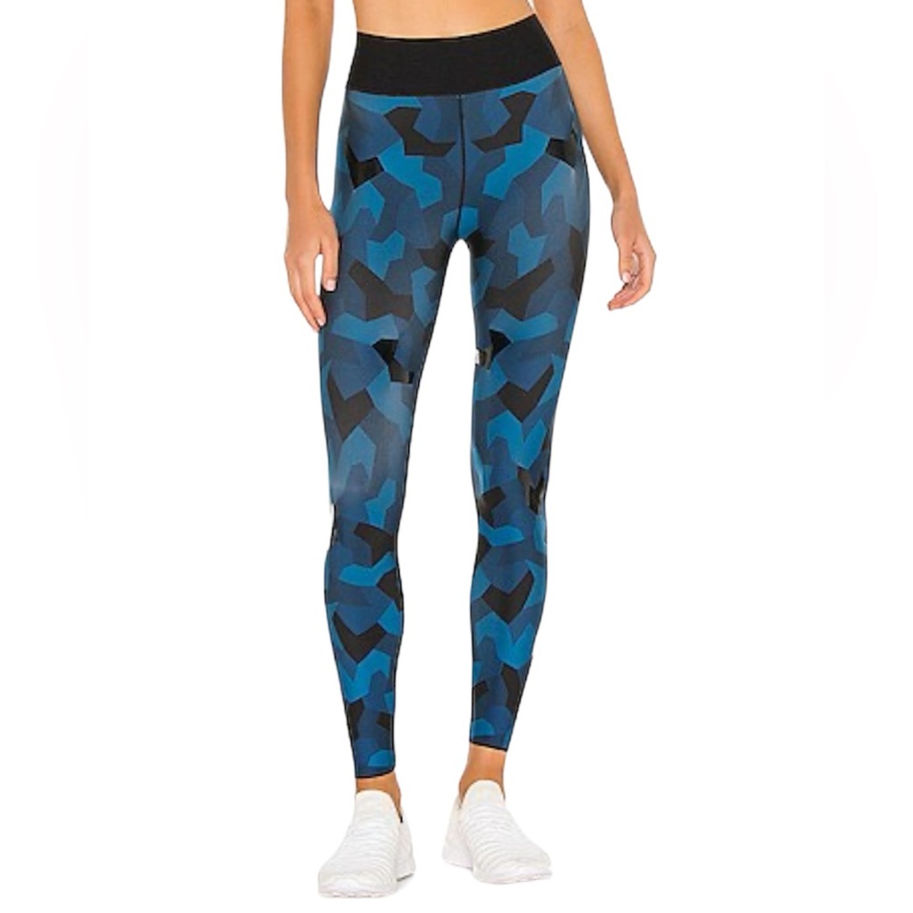 Ultracor Techno Camo Ultra High Legging in Teal Camo Blue Black Spandex M